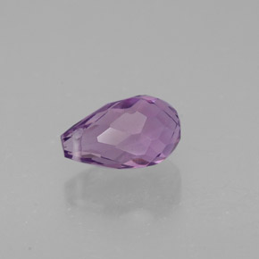 1.36 ct Violet Amethyst Gemstone, Amethyst Gem in Briolette with Hole Shape for Sale.