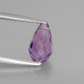 1.36 ct Violet Amethyst Stone, Natural Amethyst in Briolette with Hole Shape for Sale