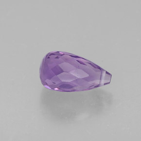 1.54 ct Violet Amethyst Gemstone, Amethyst Gem in Briolette with Hole Shape for Sale.