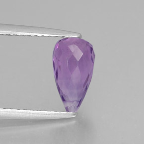 1.54 ct Violet Amethyst Stone, Natural Amethyst in Briolette with Hole Shape for Sale