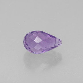 1.25 ct Violet Amethyst Gemstone, Amethyst Gem in Briolette with Hole Shape for Sale.