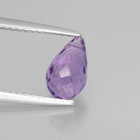 1.25 ct Violet Amethyst Stone, Natural Amethyst in Briolette with Hole Shape for Sale