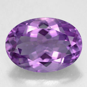 5.37 ct Violet Amethyst Gemstone, Amethyst Gem in Oval Facet Shape for Sale.