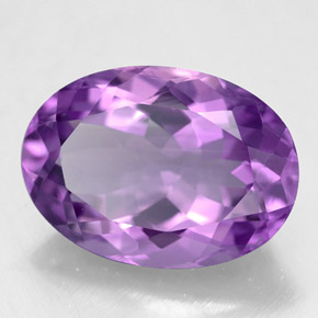 5.37 ct Violet Amethyst Stone, Natural Amethyst in Oval Facet Shape for Sale