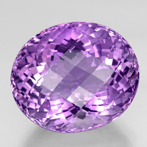 37.95 ct Violet Amethyst Stone, Natural Amethyst in Oval Checkerboard Shape for Sale