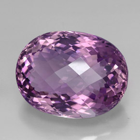 44.58 ct Violet Amethyst Stone, Natural Amethyst in Oval Checkerboard Shape for Sale