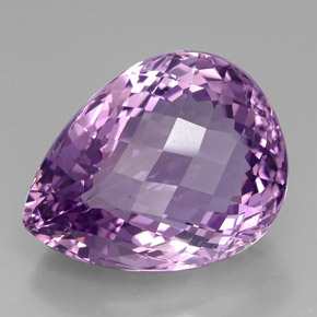 45.59 ct Violet Amethyst Gemstone, Amethyst Gem in Pear Checkerboard Shape for Sale.