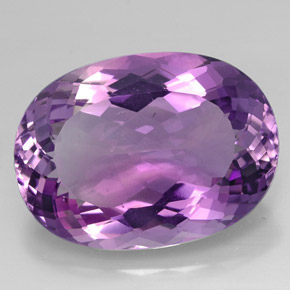 38.07 ct Violet Amethyst Gemstone, Amethyst Gem in Oval Facet Shape for Sale.