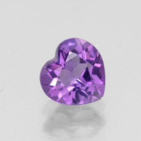 0.59 ct Violet Amethyst Gemstone, Amethyst Gem in Heart Facet Shape for Sale.