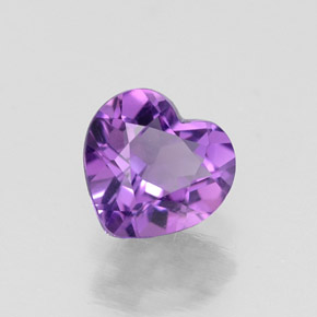 0.59 ct Violet Amethyst Stone, Natural Amethyst in Heart Facet Shape for Sale