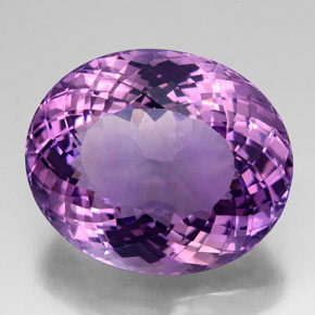 65.73 ct Violet Amethyst Gemstone, Amethyst Gem in Oval Portuguese-Cut Shape for Sale.