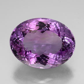 54.02 ct Violet Amethyst Gemstone, Amethyst Gem in Oval Portuguese-Cut Shape for Sale.
