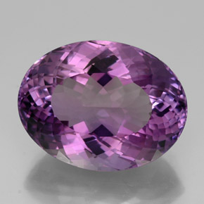 33.03 ct Violet Amethyst Gemstone, Amethyst Gem in Oval Portuguese-Cut Shape for Sale.