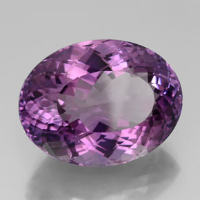 33.03 ct Violet Amethyst Stone, Natural Amethyst in Oval Portuguese-Cut Shape for Sale