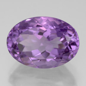 6.44 ct Violet Amethyst Stone, Natural Amethyst in Oval Facet Shape for Sale
