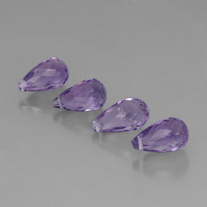5.68 ct Violet Amethyst Gemstone, Amethyst Gem in Briolette with Hole Shape for Sale.