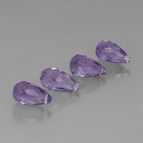 5.68 ct Violet Amethyst Stone, Natural Amethyst in Briolette with Hole Shape for Sale