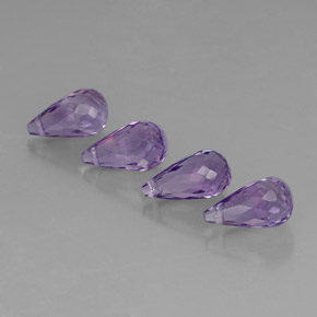 5.32 ct Violet Amethyst Gemstone, Amethyst Gem in Briolette with Hole Shape for Sale.