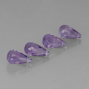 5.32 ct Violet Amethyst Stone, Natural Amethyst in Briolette with Hole Shape for Sale