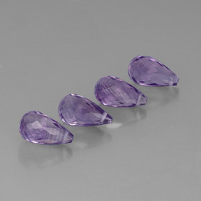 5.46 ct Violet Amethyst Stone, Natural Amethyst in Briolette with Hole Shape for Sale