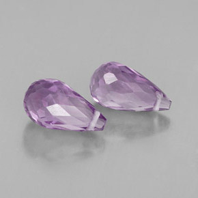 2.62 ct Violet Amethyst Gemstone, Amethyst Gem in Briolette with Hole Shape for Sale.