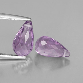 2.62 ct Violet Amethyst Stone, Natural Amethyst in Briolette with Hole Shape for Sale
