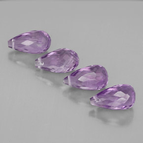 5.62 ct Violet Amethyst Stone, Natural Amethyst in Briolette with Hole Shape for Sale