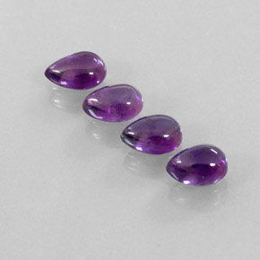 2.96 ct Violet Amethyst Stone, Natural Amethyst in Pear Cabochon Shape for Sale