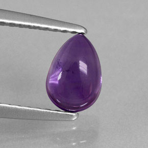 0.86 ct Violet Amethyst Gemstone, Amethyst Gem in Pear Cabochon Shape for Sale.