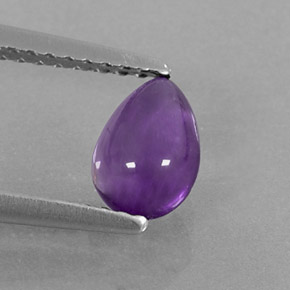 0.72 ct Violet Amethyst Gemstone, Amethyst Gem in Pear Cabochon Shape for Sale.