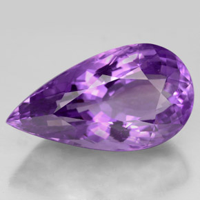 14.23 ct Violet Amethyst Gemstone, Amethyst Gem in Pear Facet Shape for Sale.
