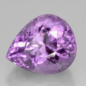 7.11 ct Violet Amethyst Stone, Natural Amethyst in Pear Facet Shape for Sale