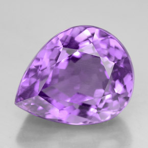 7.40 ct Violet Amethyst Gemstone, Amethyst Gem in Pear Facet Shape for Sale.