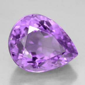 7.40 ct Violet Amethyst Stone, Natural Amethyst in Pear Facet Shape for Sale