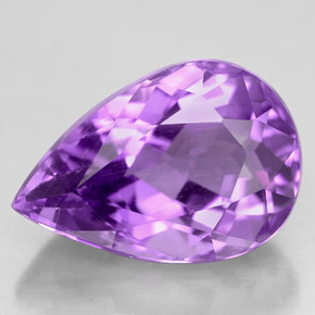 6.62 ct Violet Amethyst Gemstone, Amethyst Gem in Pear Facet Shape for Sale.