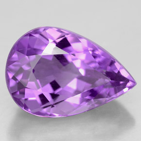 6.62 ct Violet Amethyst Stone, Natural Amethyst in Pear Facet Shape for Sale