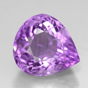 6.12 ct Violet Amethyst Gemstone, Amethyst Gem in Pear Facet Shape for Sale.