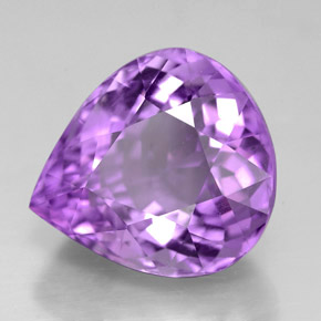 6.12 ct Violet Amethyst Stone, Natural Amethyst in Pear Facet Shape for Sale