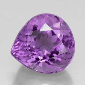 5.72 ct Violet Amethyst Gemstone, Amethyst Gem in Pear Facet Shape for Sale.