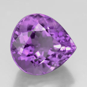 5.72 ct Violet Amethyst Stone, Natural Amethyst in Pear Facet Shape for Sale