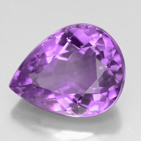 5.99 ct Violet Amethyst Stone, Natural Amethyst in Pear Facet Shape for Sale