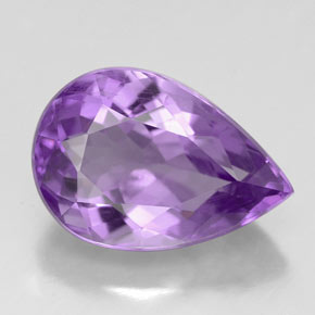 4.86 ct Violet Amethyst Gemstone, Amethyst Gem in Pear Facet Shape for Sale.