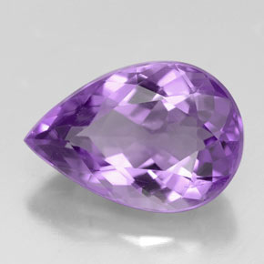 4.86 ct Violet Amethyst Stone, Natural Amethyst in Pear Facet Shape for Sale