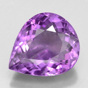 6.41 ct Violet Amethyst Gemstone, Amethyst Gem in Pear Facet Shape for Sale.
