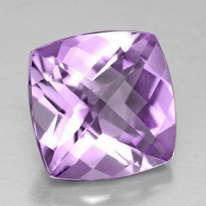 4.07 ct Violet Amethyst Gemstone, Amethyst Gem in Cushion Checkerboard Shape for Sale.
