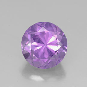 2.94 ct Violet Amethyst Gemstone, Amethyst Gem in Round Facet Shape for Sale.