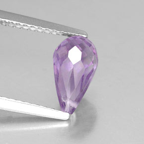 1.37 ct Violet Amethyst Gemstone, Amethyst Gem in Briolette with Hole Shape for Sale.