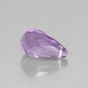 1.37 ct Violet Amethyst Stone, Natural Amethyst in Briolette with Hole Shape for Sale