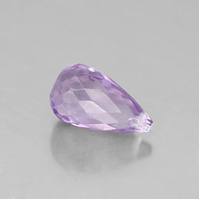 1.34 ct Violet Amethyst Stone, Natural Amethyst in Briolette with Hole Shape for Sale