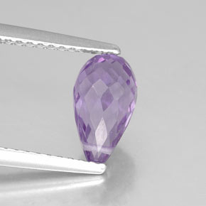 1.37 ct Violet Amethyst Gemstone, Amethyst Gem in Briolette with Hole Shape for Sale.